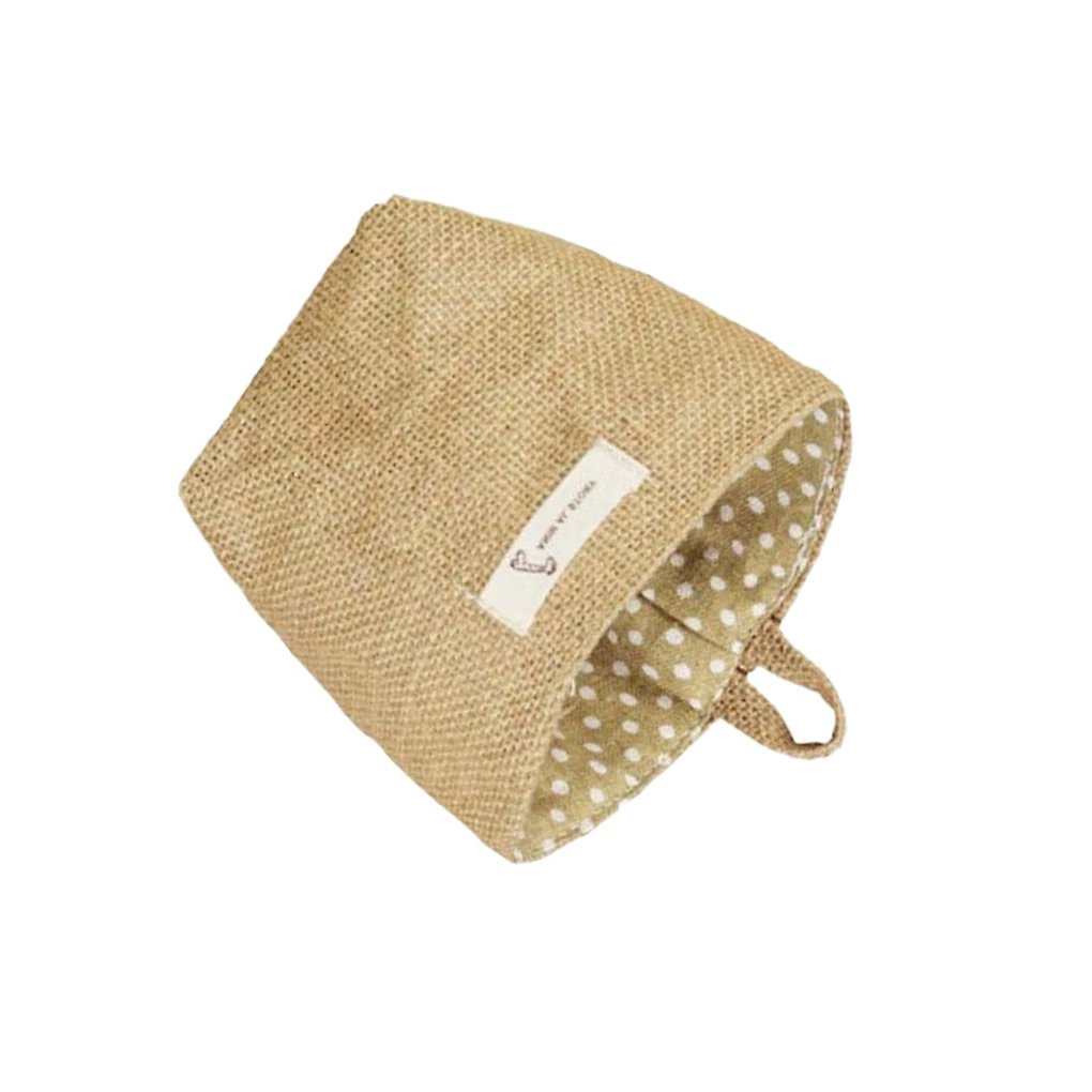 Jute Storage Bag Folding Sundries Bucket Washable Organizer Room Article Hanging Bag, Blue 
Jute Storage Bag Folding Sundries Bucket Washable Organizer Room Article Hanging Bag, Blue
