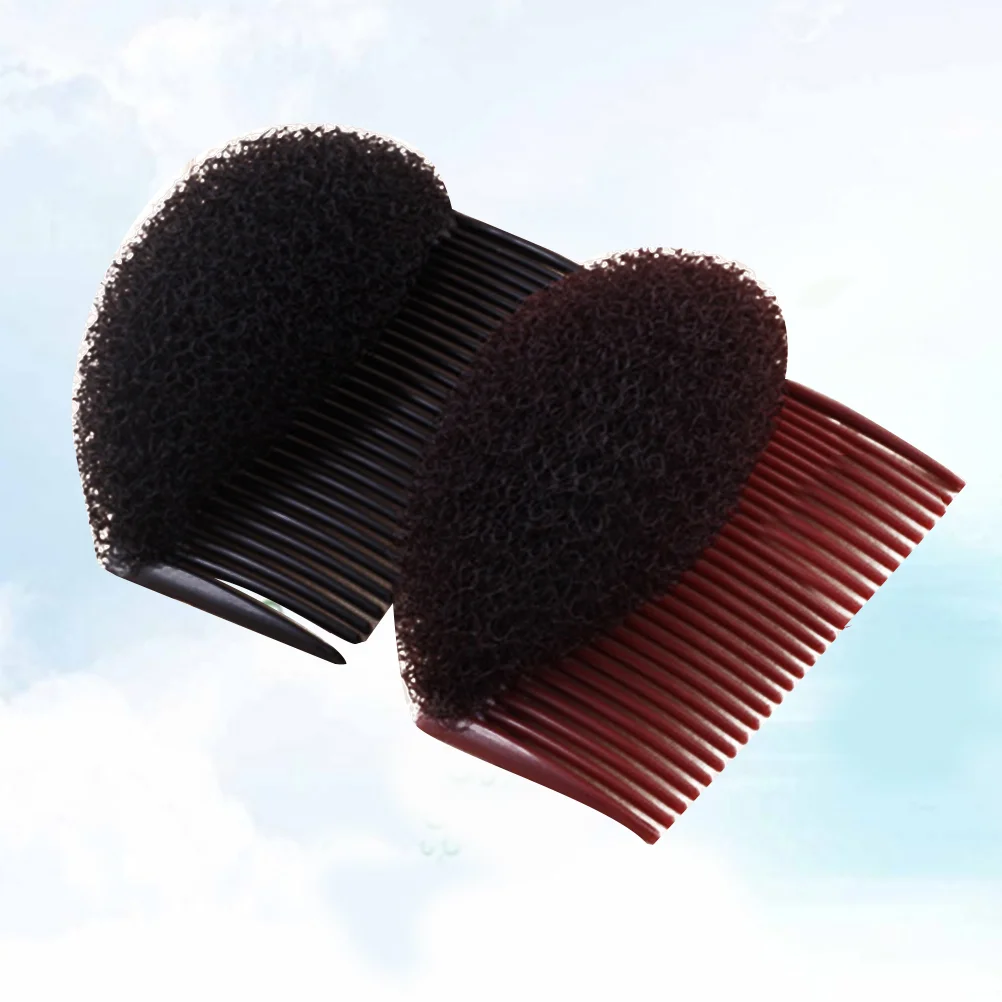 

Hair Comb Bump Up Sponge Bun Updo Volume Black Invisible Bases Clip Breathable Head Insert