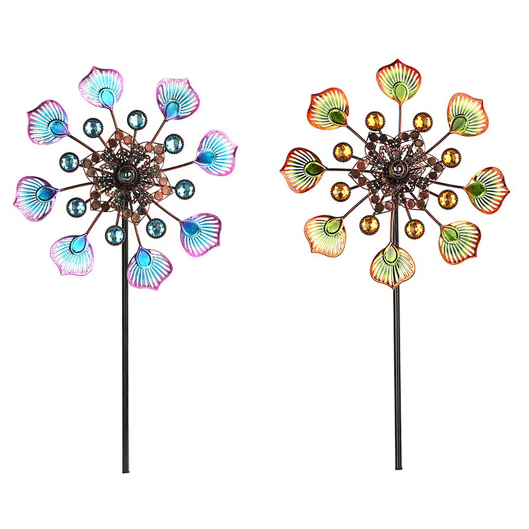 Creative Metal Colorful Peacock Tail Windmill Hollow Wind Spinner Rotating Lawn Art Stake For Garden Backyard Land
Creative Metal Colorful Peacock Tail Windmill Hollow Wind Spinner Rotating Lawn Art Stake For Garden Backyard Land