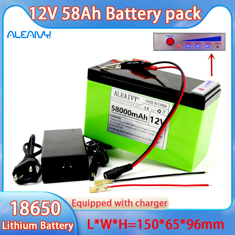 New 12v 58Ah 18650 Lithium Battery Pack Suitable for Solar Energy and Electric Vehicle Battery Power Display +12.6v 3A Charger
New 12v 58Ah 18650 Lithium Battery Pack Suitable for Solar Energy and Electric Vehicle Battery Power Display +12.6v 3A Charger