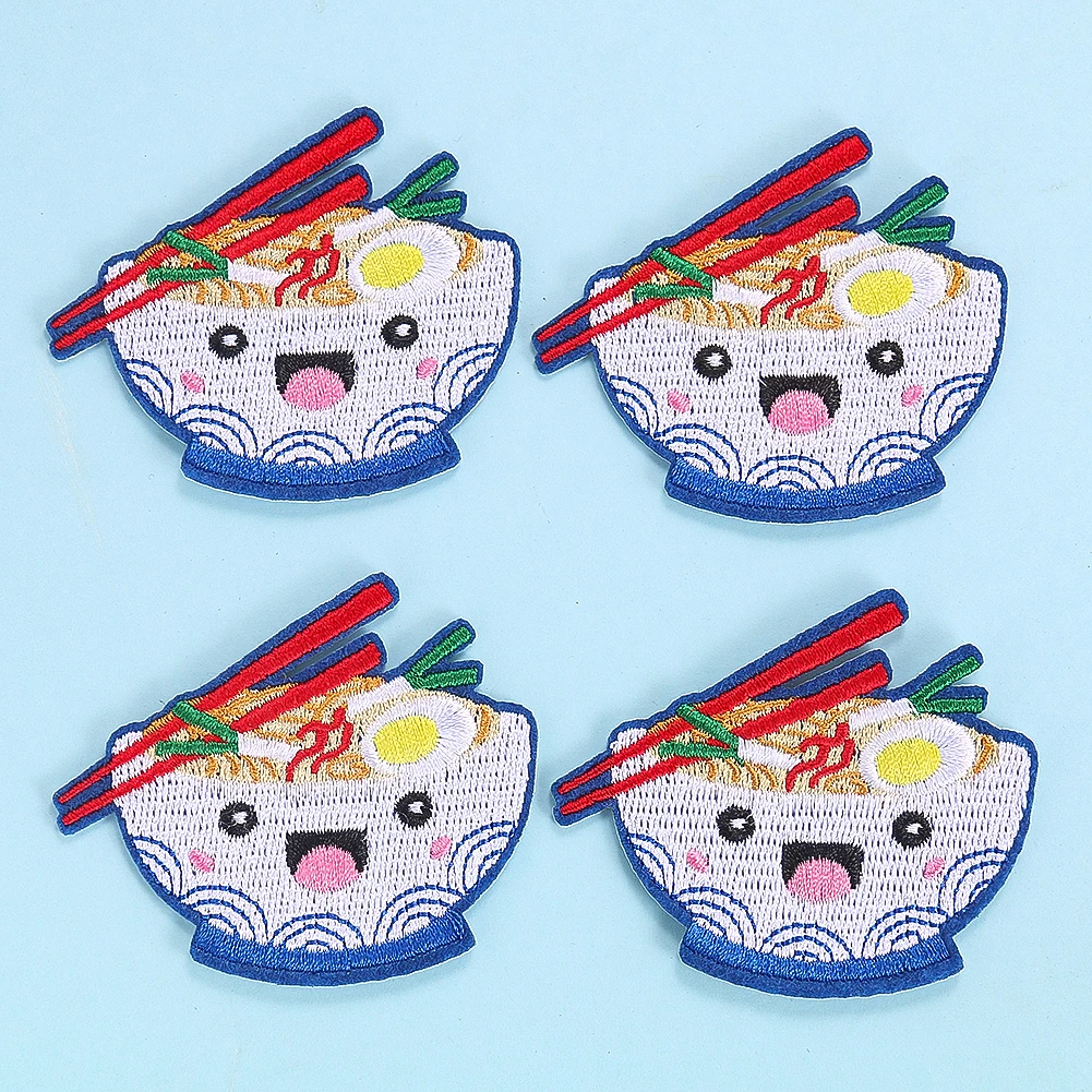 2PCS Cute Cartoon Bowl Noodles Embroidery Patch DIY Apparel Sewing Supplies Iron on Patches for Clothes Children's Coat Stickers
2PCS Cute Cartoon Bowl Noodles Embroidery Patch DIY Apparel Sewing Supplies Iron on Patches for Clothes Children's Coat Stickers