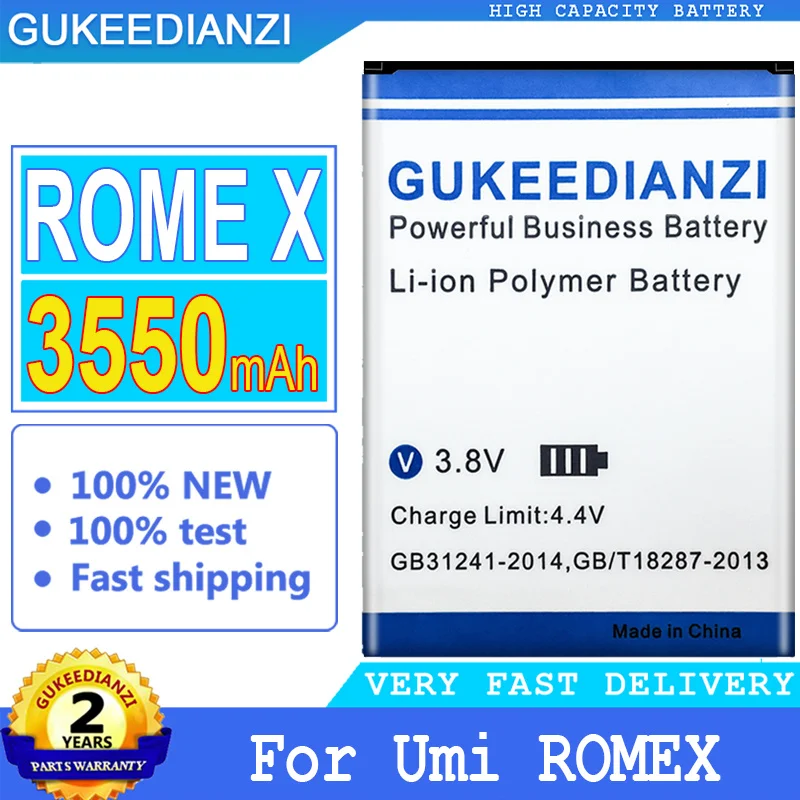 

Bateria 3550mAh 100% New Originnal High Capacity Replacement Battery For UMI ROME X ROMEX Big Power High Quality Battery
