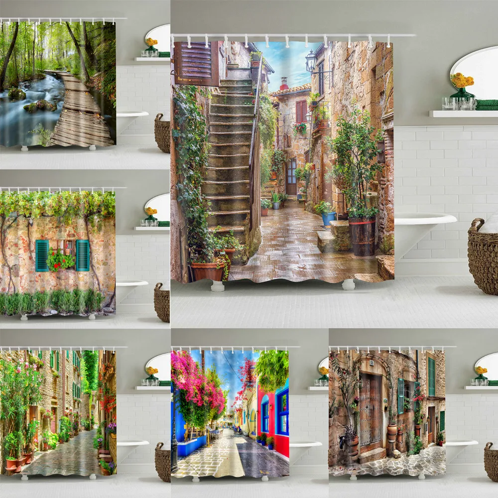 Old Italian Town Shower Curtains Landscape Wall Bathroom Curtains Waterproof Fabric Bathroom Curtains Tub Decor
Old Italian Town Shower Curtains Landscape Wall Bathroom Curtains Waterproof Fabric Bathroom Curtains Tub Decor