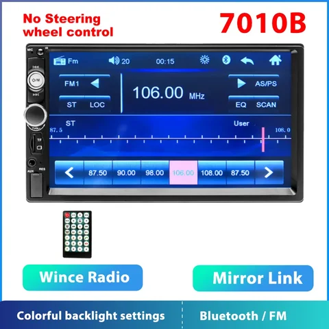 Автомагнитола Podofo 2 din HD-экран 7", автомобильное радио, автомагнитола с сенсорным экраном, медиаплеер MP5, Bluetooth USB TF FM, камера