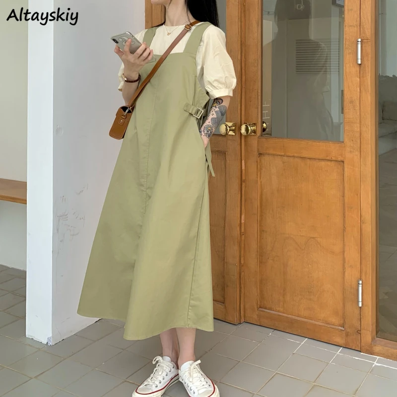 Dresses Women Elegant All-match Solid Ins Sweet College Korean Style Trendy Casual Square Collar Sleeveless Summer Cozy Harajuku
Dresses Women Elegant All-match Solid Ins Sweet College Korean Style Trendy Casual Square Collar Sleeveless Summer Cozy Harajuku
