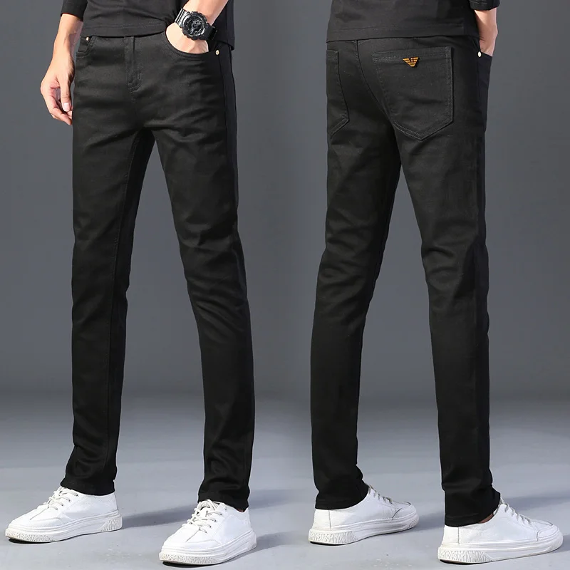 Jeans men's spring and summer thin high-end new products pure black slim fit and versatile small straight legged pants elastic
Jeans men's spring and summer thin high-end new products pure black slim fit and versatile small straight legged pants elastic