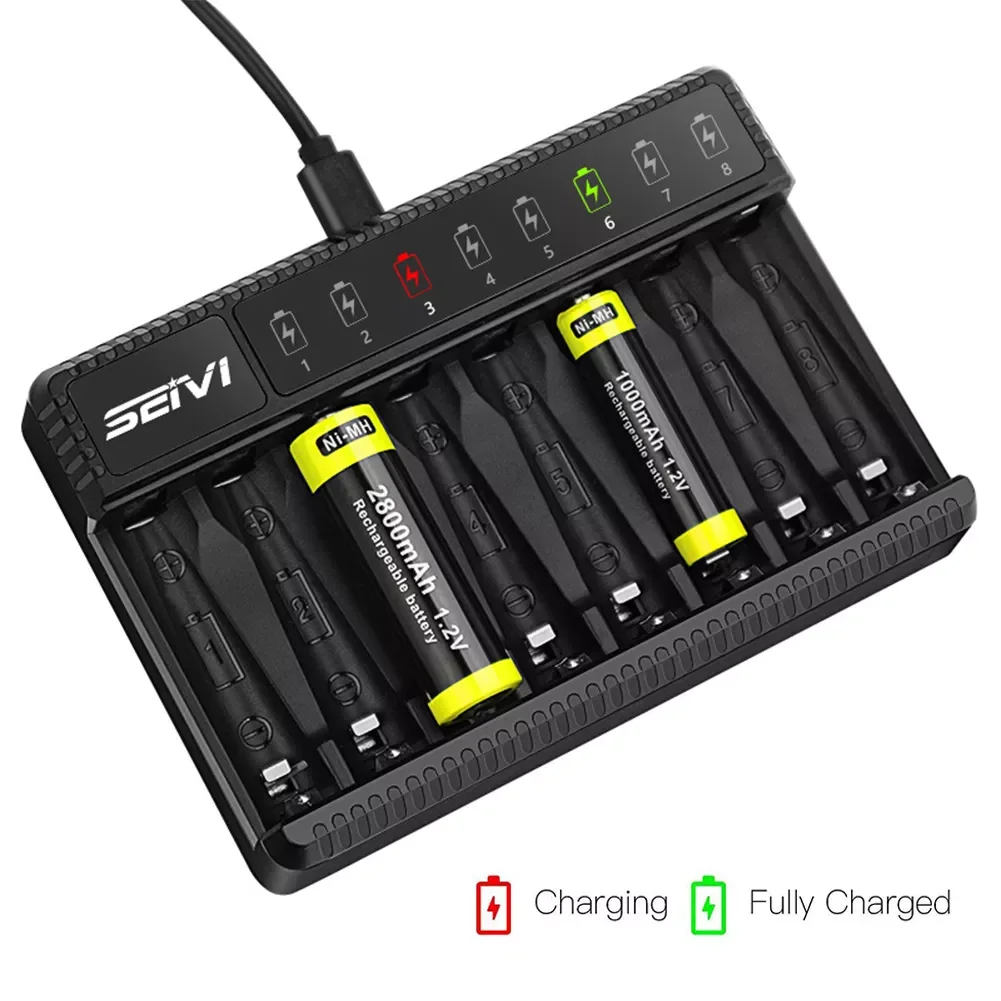 Universal Desktop Battery Charger 8 Slots Smart Battery Charger LED Display for AA/AAA NiMH Rechargeable Batteries SW-8N/SW-8NP
Universal Desktop Battery Charger 8 Slots Smart Battery Charger LED Display for AA/AAA NiMH Rechargeable Batteries SW-8N/SW-8NP