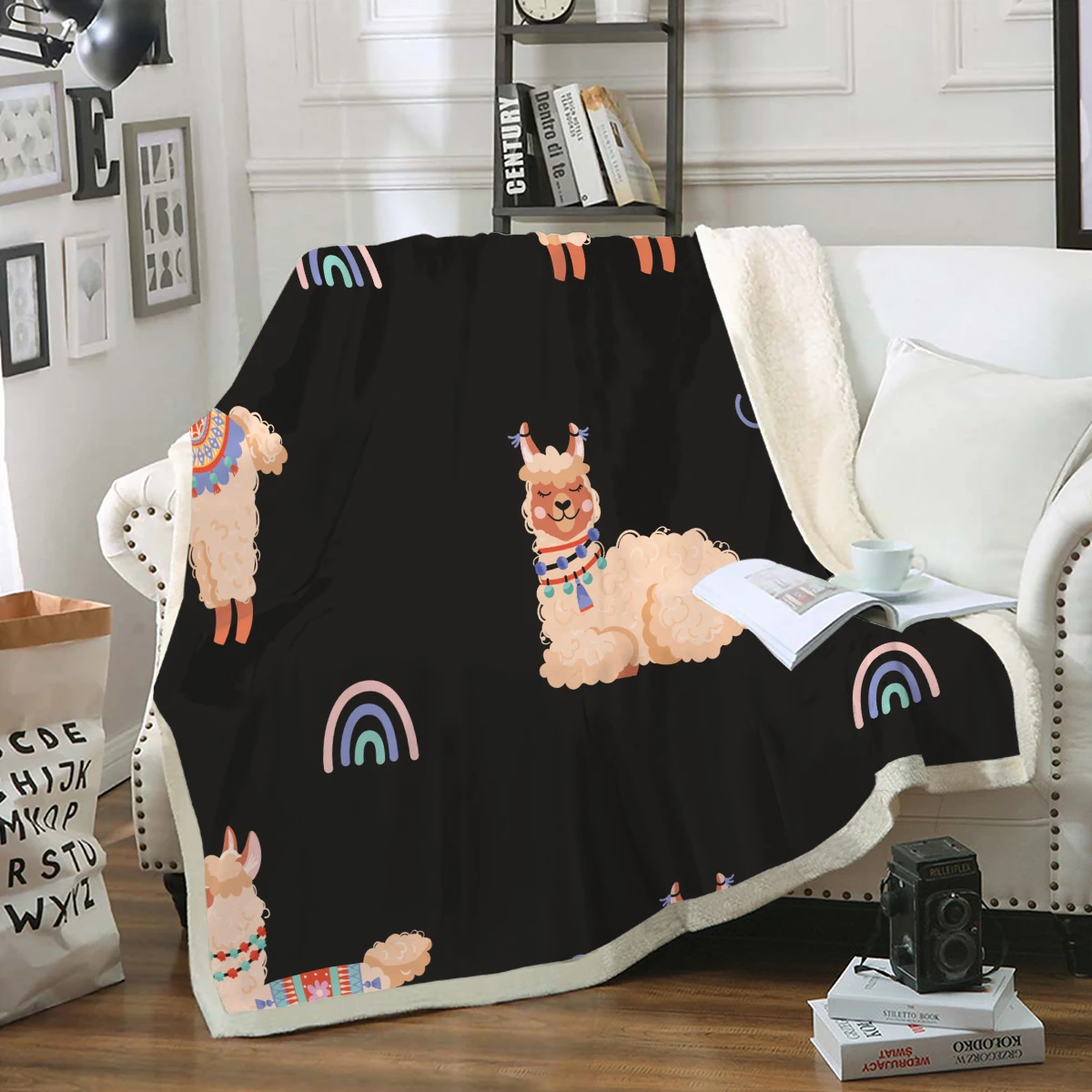 Alpaca Throw Blanket Cartoon Animal Sherpa Blanket Cute Blanket Soft Black European Style Blanket for Sofa Office
Alpaca Throw Blanket Cartoon Animal Sherpa Blanket Cute Blanket Soft Black European Style Blanket for Sofa Office