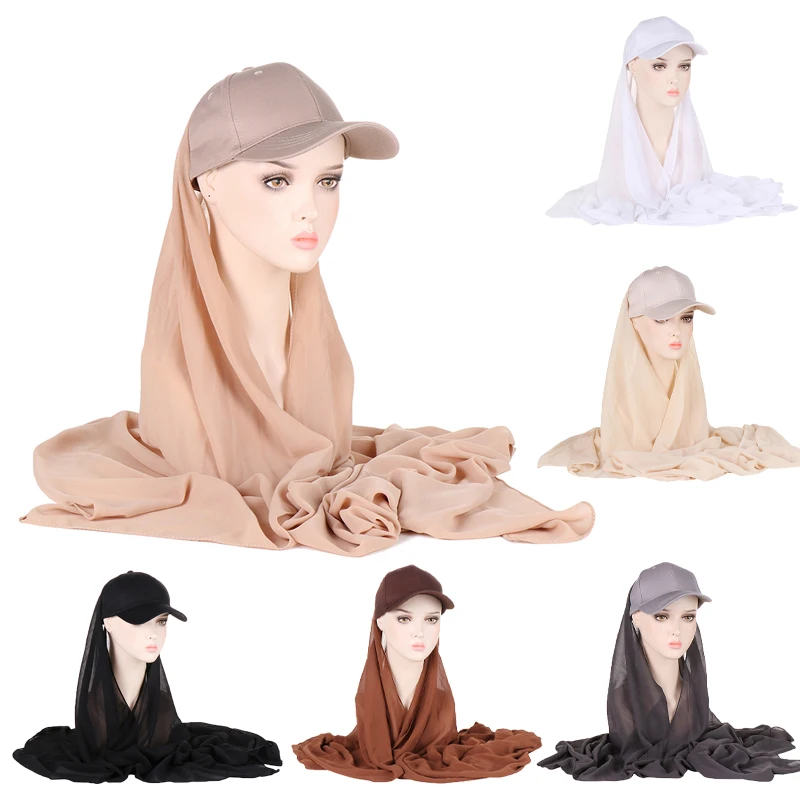 Muslim Chiffon Hijabs Baseballl Cap For Women Summer Outdoor Sports Hats Long Shawl Turban Hat Head Wrap Islamic Headscarf Solid
Muslim Chiffon Hijabs Baseballl Cap For Women Summer Outdoor Sports Hats Long Shawl Turban Hat Head Wrap Islamic Headscarf Solid