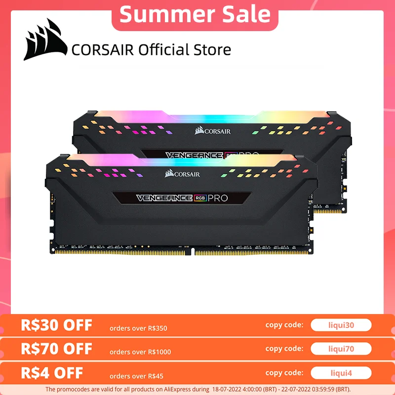 Оперативная память CORSAIR Vengeance RGB PRO DDR4 8 Гб 3200 МГц DIMM для настольного компьютера