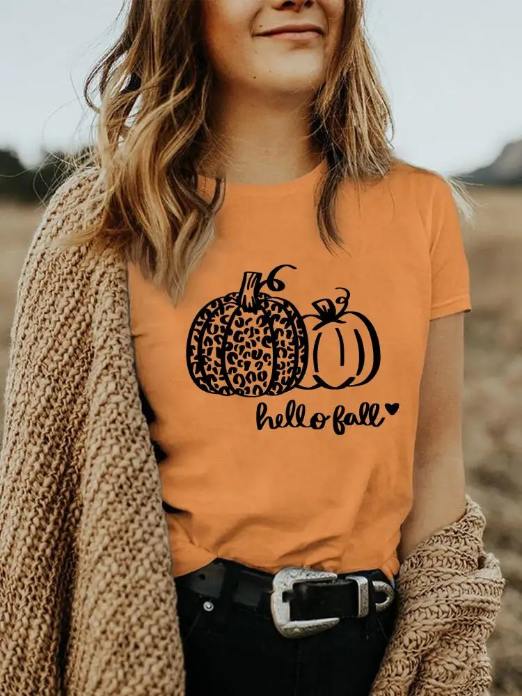 Pumpkin Thanksgiving Love Autumn T-shirts Halloween Fall T Top Women Tee Print Shirt Female Graphic T-Shirt Fashion Clothing
Pumpkin Thanksgiving Love Autumn T-shirts Halloween Fall T Top Women Tee Print Shirt Female Graphic T-Shirt Fashion Clothing