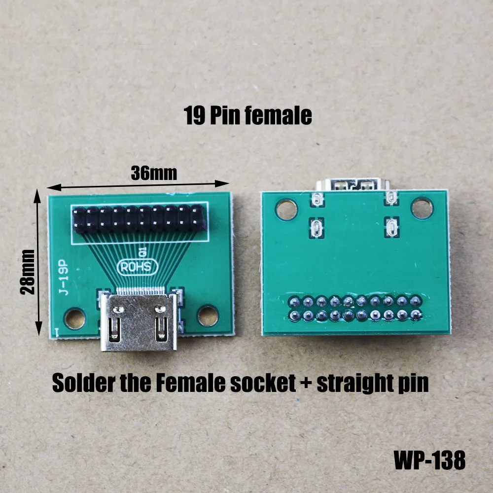 

1pc HDMI-Compatible A Type 19Pin PCB Board Bond Wires Seals Socket Connector Female Seat Test Seat gold-plated Connector WP-138
