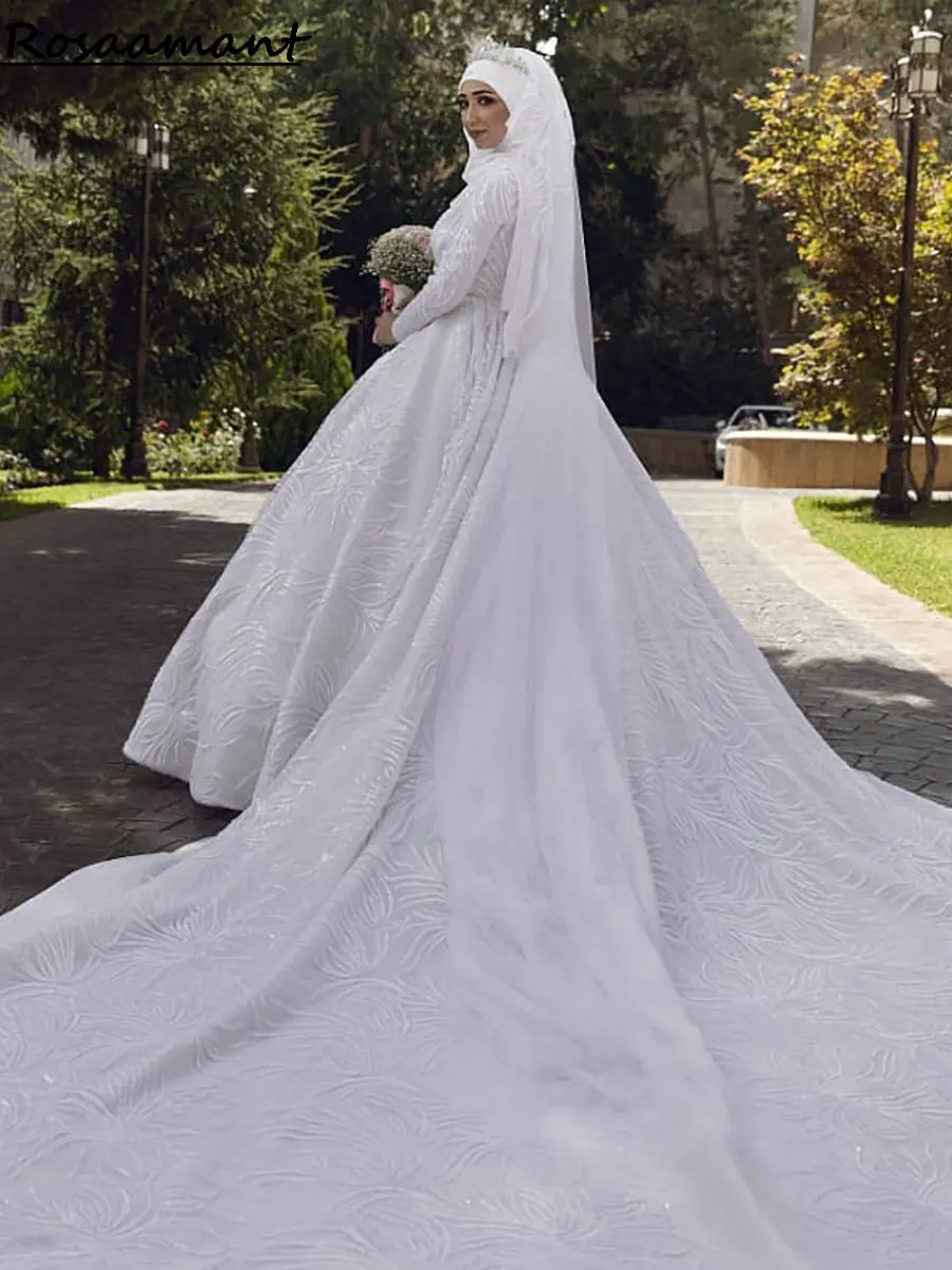 Мусульманское свадебное платье с длинным рукавом и 3D бисером
Мусульманское свадебное платье с длинным рукавом и 3D бисером
