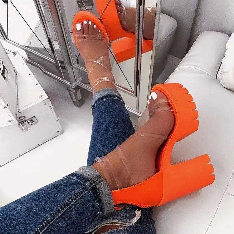 Open-toed Thick Round Toe Open-toe Sandals High-heeled Platform Sandals Women's Summer 2022 New Women 
Open-toed Thick Round Toe Open-toe Sandals High-heeled Platform Sandals Women's Summer 2022 New Women