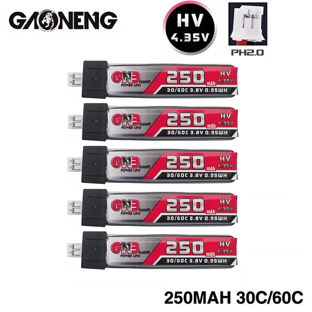 5 шт. GAONENG GNB 250 мАч 3,8 в 30C/60C литий-полимерный аккумулятор PH2.0 для Blade Nano QX Inductrix FPV Tiny Whoop Tiny7 Betafpv 65S Радиоуправляемый Дрон
5 шт. GAONENG GNB 250 мАч 3,8 в 30C/60C литий-полимерный аккумулятор PH2.0 для Blade Nano QX Inductrix FPV Tiny Whoop Tiny7 Betafpv 65S Радиоуправляемый Дрон