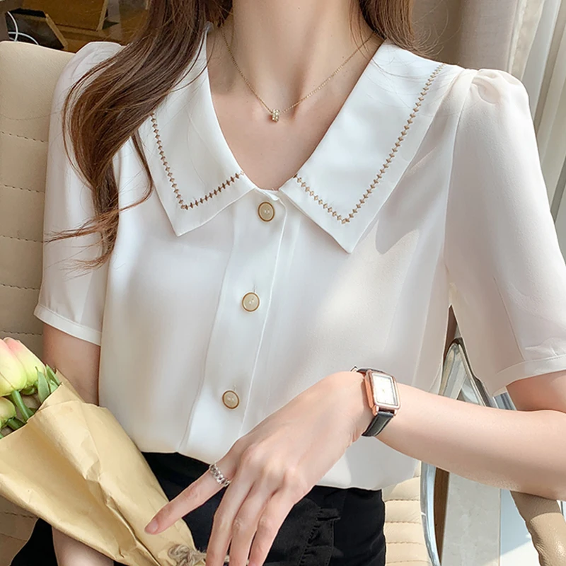 XIAOMI Blusas Blouses Femme Tops Women Turn Down Collar Blouse Women Summer White Blouse Short Sleeve Chiffon Blouse Shirt
XIAOMI Blusas Blouses Femme Tops Women Turn Down Collar Blouse Women Summer White Blouse Short Sleeve Chiffon Blouse Shirt