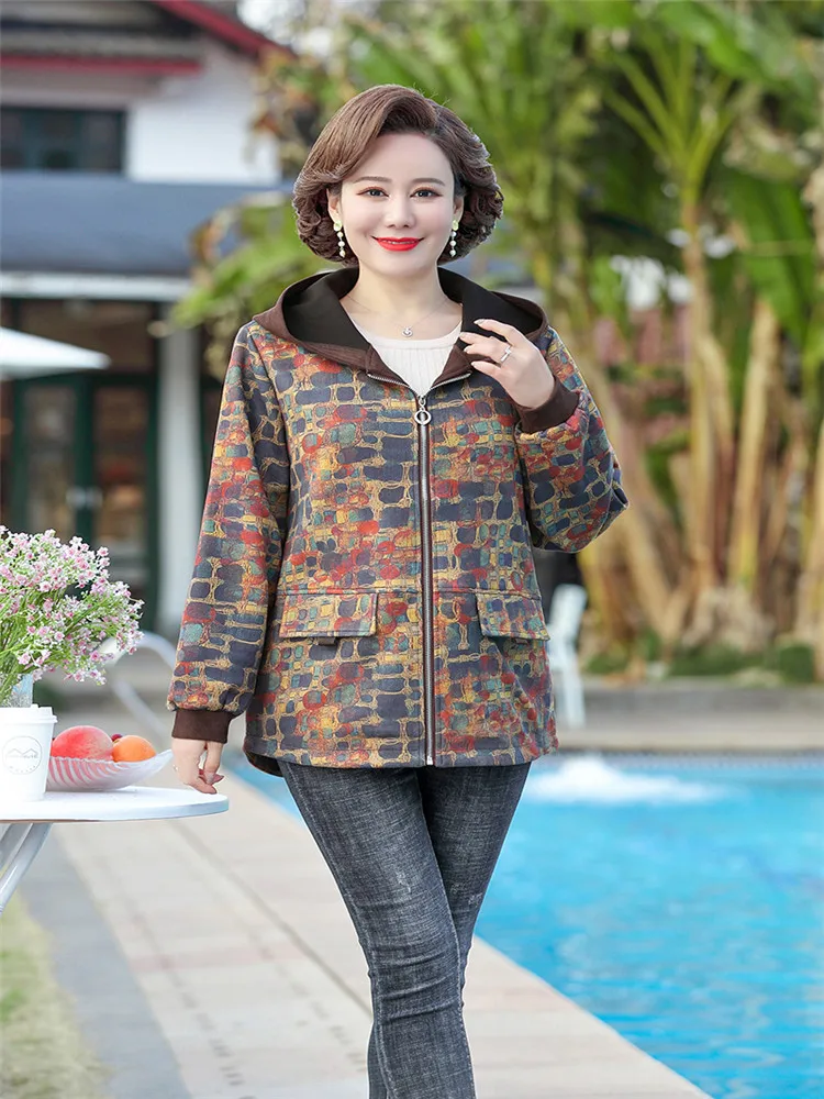 Women's Coat Spring Autumn printing Jacket Zipper Hooded Jackets Outerwear Plus Size 5XL
Women's Coat Spring Autumn printing Jacket Zipper Hooded Jackets Outerwear Plus Size 5XL