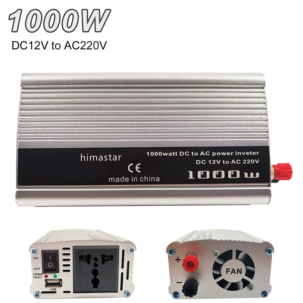 Universal 1000W DC 12V to AC 220V USB Car Inverter for Vehicle / Home / Outdoor with Car Charger Adapter, Battery Clamp
Universal 1000W DC 12V to AC 220V USB Car Inverter for Vehicle / Home / Outdoor with Car Charger Adapter, Battery Clamp