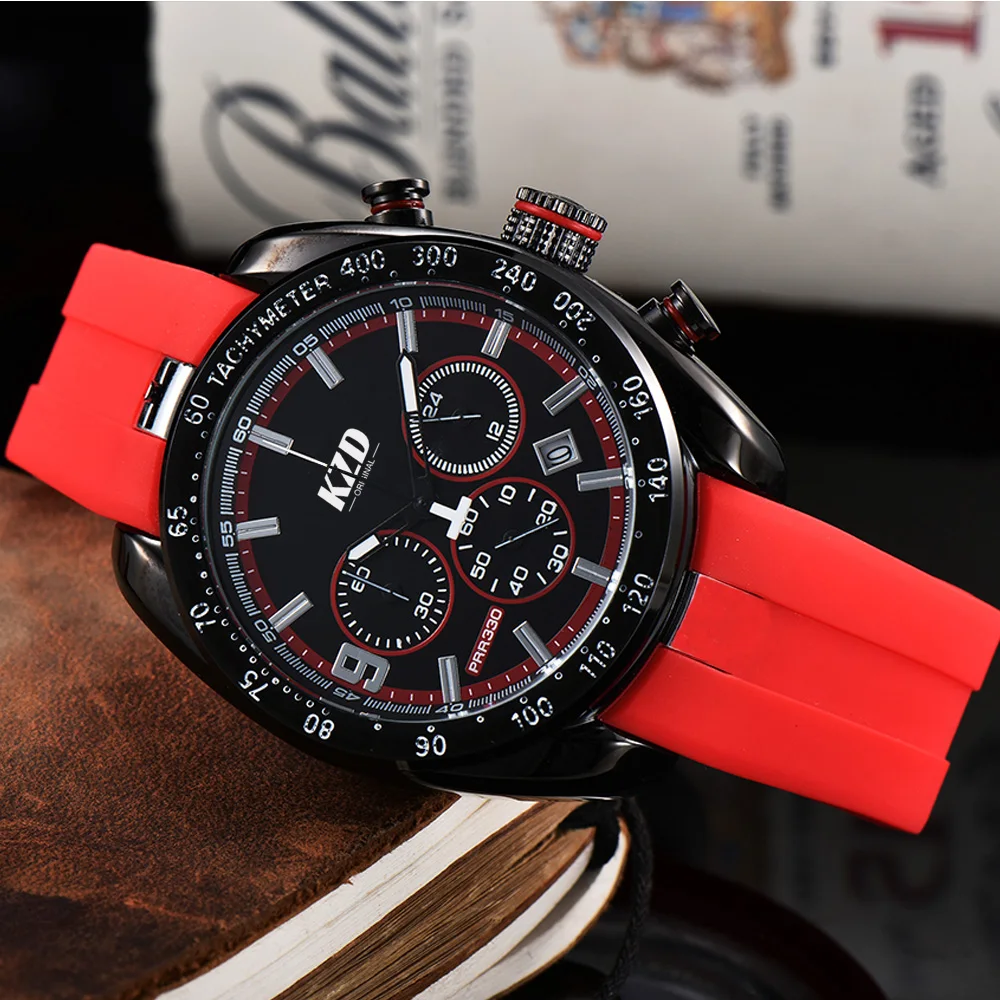 

TiSOT PRS-330 Original Brand Quartz Men Watch Calendar Chronograph Watches for Men Multi Functions Silicone Waterproof AAA Clock