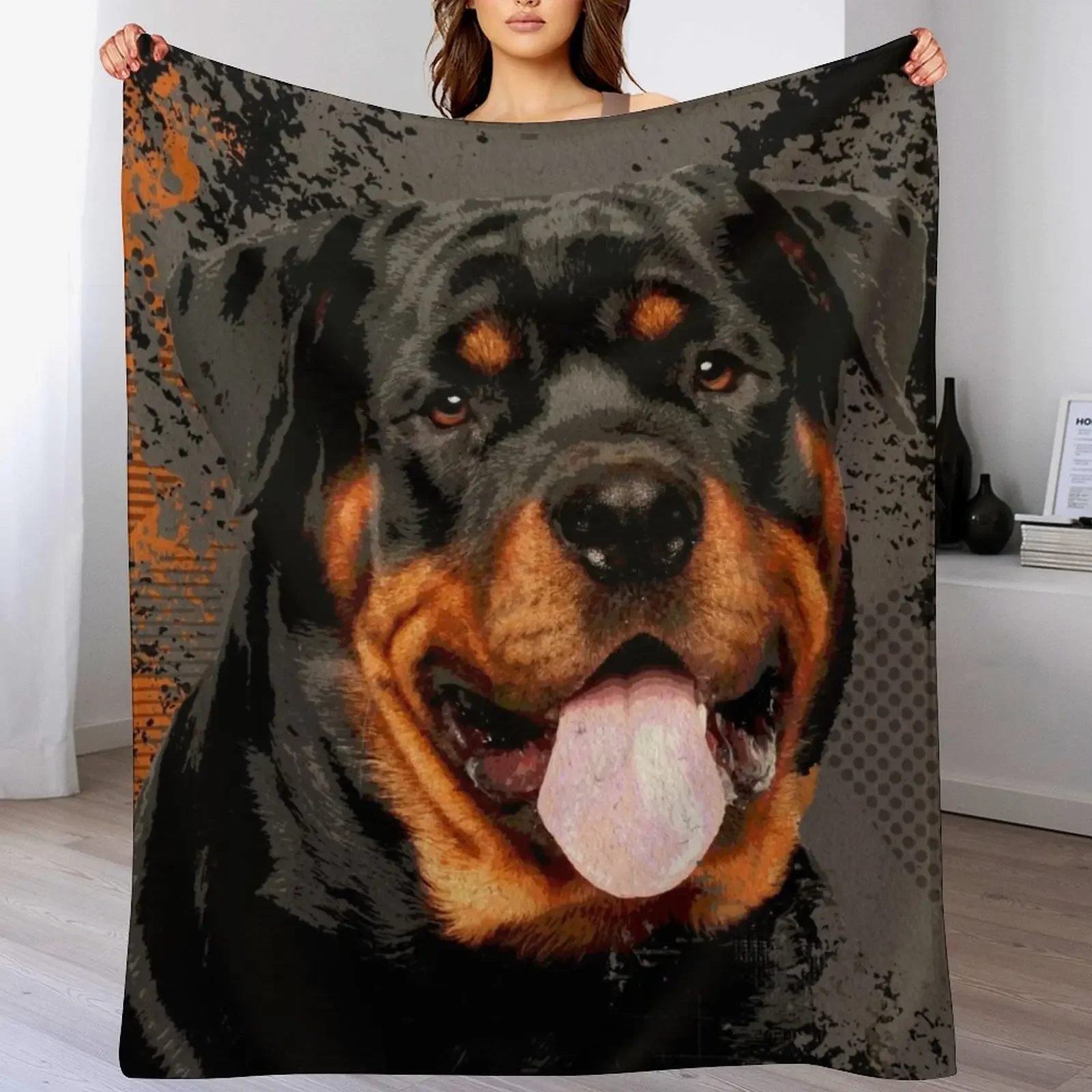 Одеяло Rottweiler- Metzgerhund Digital Art на Хэллоуин милые клетчатые декоративные кровати