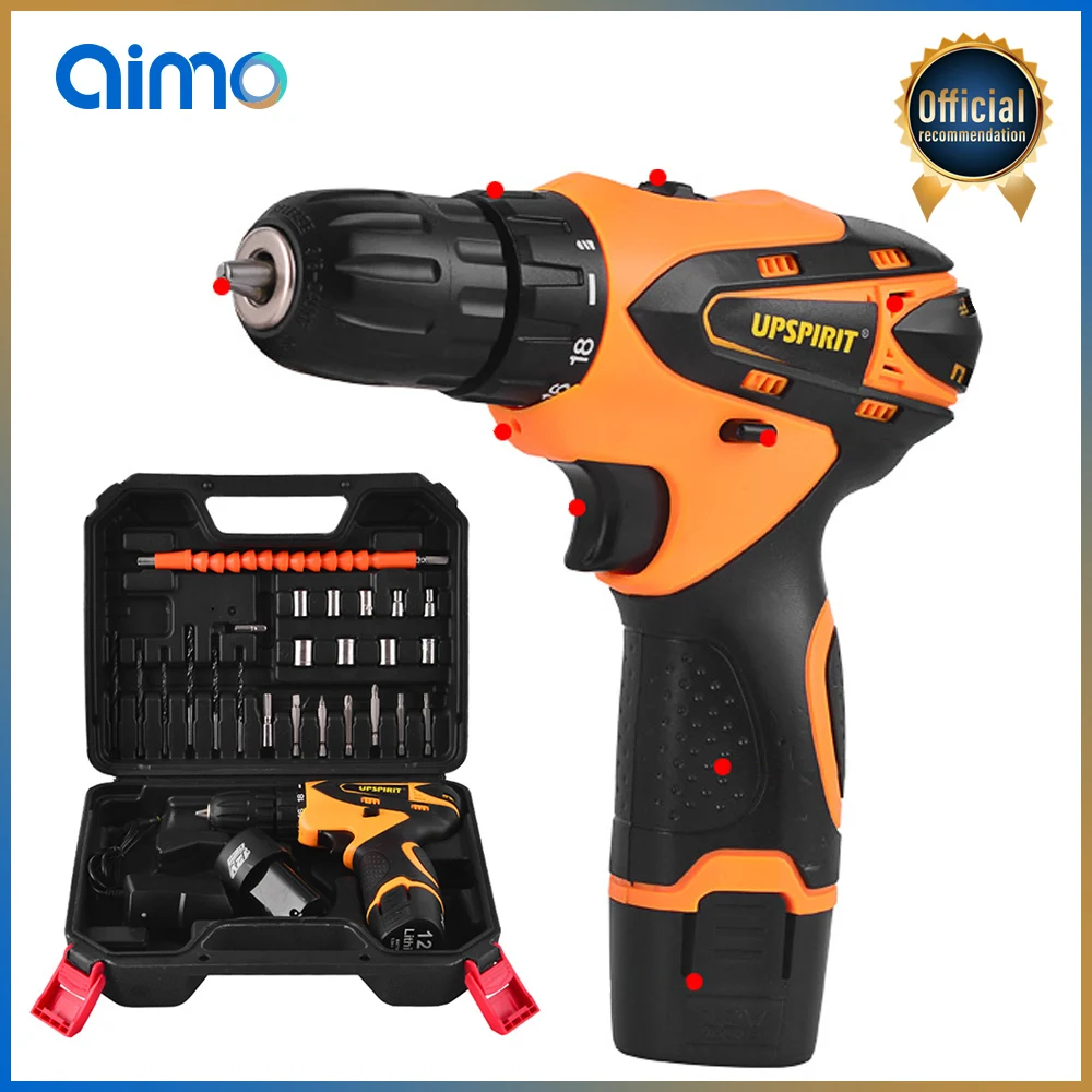AIMO 12v Electric Drill 24 in 1 Cordless Electric Drill Electric Screwdriver Home DIY Woodworking 2 Battery Drilling Tool Set
AIMO 12v Electric Drill 24 in 1 Cordless Electric Drill Electric Screwdriver Home DIY Woodworking 2 Battery Drilling Tool Set