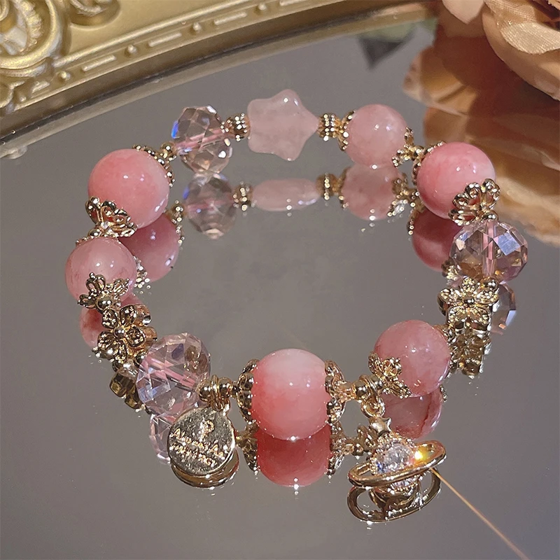Cream Powder Niche Design Strawberry Starry Sky Bracelets For Women Korean Fashion Bracelet Daily Birthday Party Jewelry Gifts
Cream Powder Niche Design Strawberry Starry Sky Bracelets For Women Korean Fashion Bracelet Daily Birthday Party Jewelry Gifts