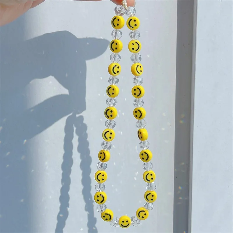 Simple Style Bracelet Yellow Acrylic Smiley Transparent Beaded Lanyard Delicate Pendant Mobile Phone Chain Accessories Of Female
Simple Style Bracelet Yellow Acrylic Smiley Transparent Beaded Lanyard Delicate Pendant Mobile Phone Chain Accessories Of Female