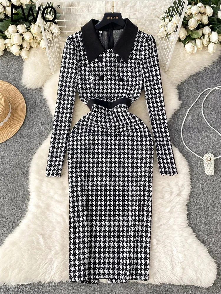 EWQ Elegant Fashion Women's Dress Plaid Lapel Patchwork Long-sleeve High Waist A-line Vestidos Winter Spring 2024 New 27SN5014
EWQ Elegant Fashion Women's Dress Plaid Lapel Patchwork Long-sleeve High Waist A-line Vestidos Winter Spring 2024 New 27SN5014