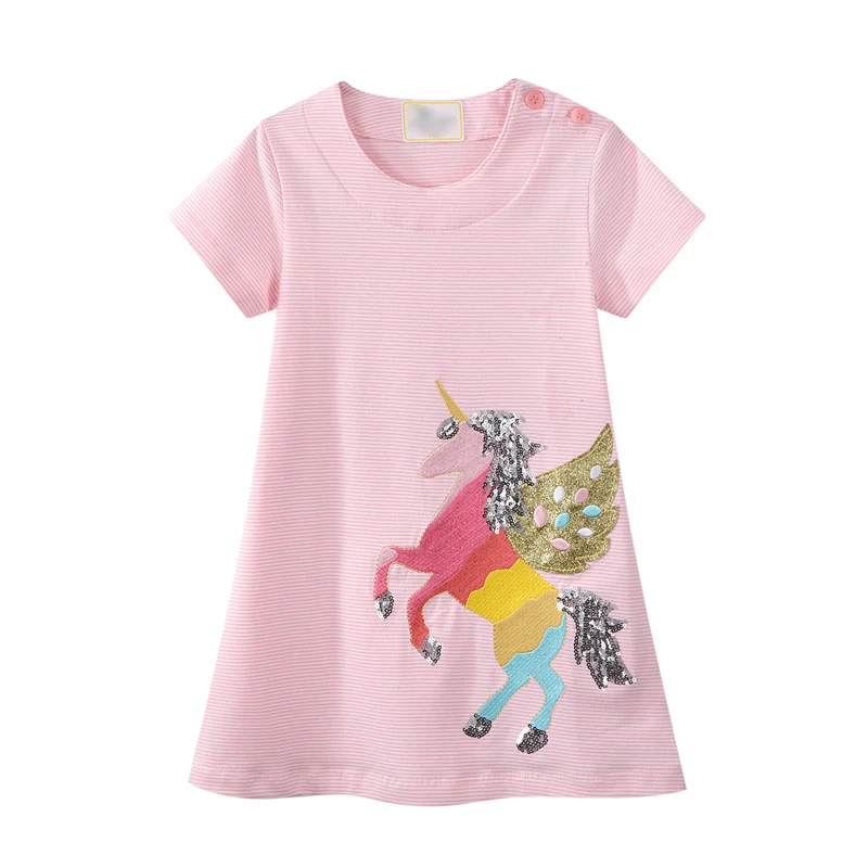 Girls Summer Pink Unicorn Dress Cotton Animal Applique Baby Kids Short Sleeve Dresses Little Girls Clothes Vestidos
Girls Summer Pink Unicorn Dress Cotton Animal Applique Baby Kids Short Sleeve Dresses Little Girls Clothes Vestidos