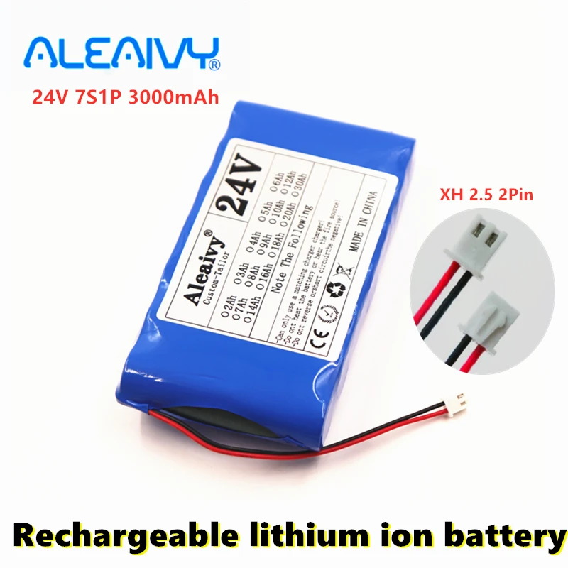 2020 New 24v 7S1P 18650 lithium Battery Pack 25.2V 3000mAh Rechargeable Battery for Small Motor Motors / LED Strip Protection
2020 New 24v 7S1P 18650 lithium Battery Pack 25.2V 3000mAh Rechargeable Battery for Small Motor Motors / LED Strip Protection