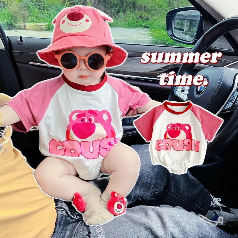 Fashion Lotso Pattern Baby Clothes Loose Breathable Cotton Summer Baby Cartoon Character Pattern Men's and Women's Clothing
Fashion Lotso Pattern Baby Clothes Loose Breathable Cotton Summer Baby Cartoon Character Pattern Men's and Women's Clothing