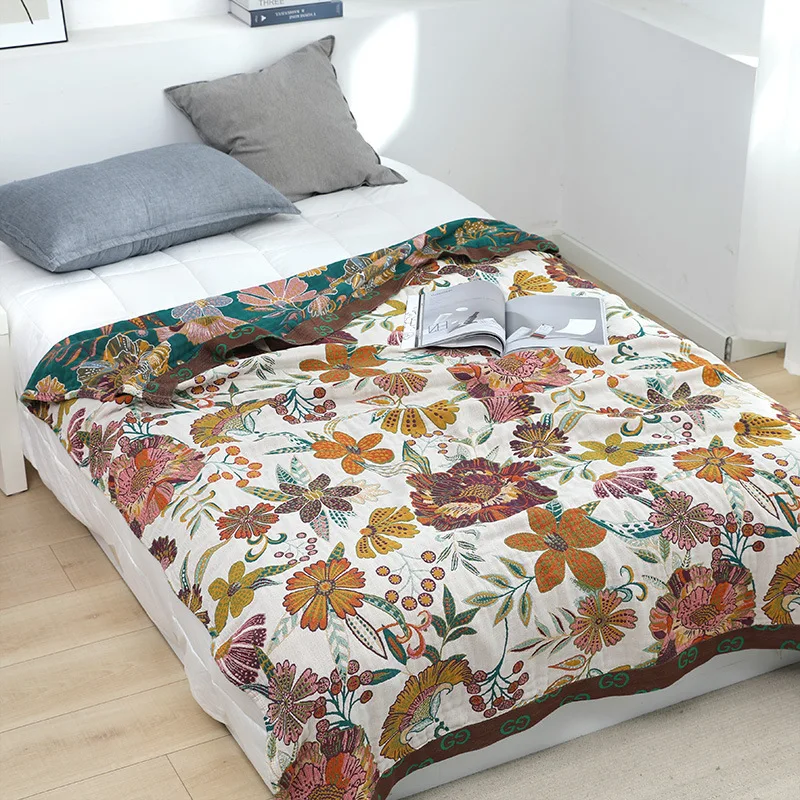 Japanese throw blankets for beds flowers cotton gauze sofa towel summer cool quilt soft blanket cover double sheet bed spread
Japanese throw blankets for beds flowers cotton gauze sofa towel summer cool quilt soft blanket cover double sheet bed spread