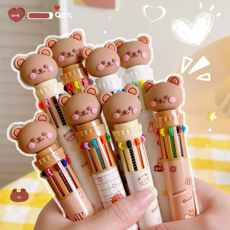 1PCS 0.5mm Students Cartoon Ballpoint Pen Cute Bear Shape Colorful Pens Kids Diary Scrapbooking Drawing Stationary Pen 10 Colors
1PCS 0.5mm Students Cartoon Ballpoint Pen Cute Bear Shape Colorful Pens Kids Diary Scrapbooking Drawing Stationary Pen 10 Colors