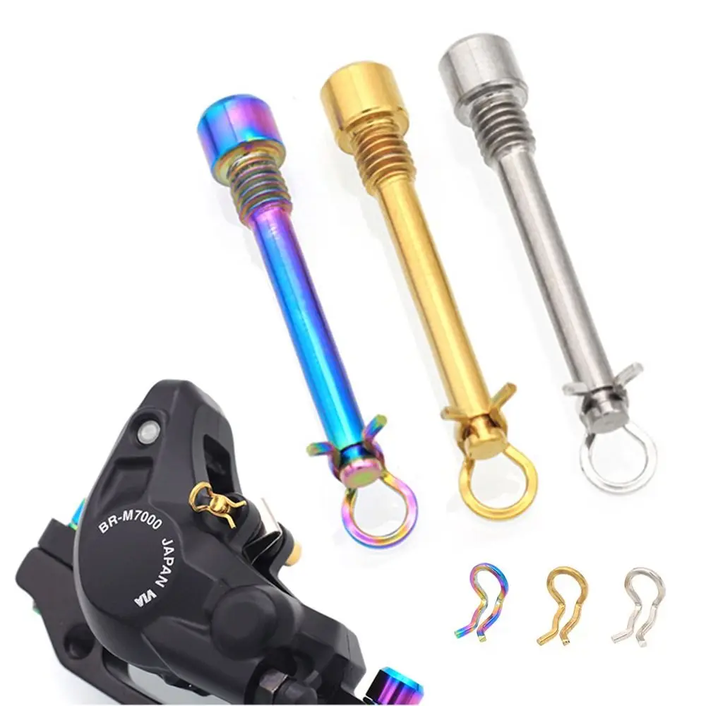 2PCS MTB Bicycle Oil Slick Threaded Pin Bolts with Snap Rings Hydraulic Disc Brake Pad Bolts M4 Titanium Alloy Fixing Pin
2PCS MTB Bicycle Oil Slick Threaded Pin Bolts with Snap Rings Hydraulic Disc Brake Pad Bolts M4 Titanium Alloy Fixing Pin