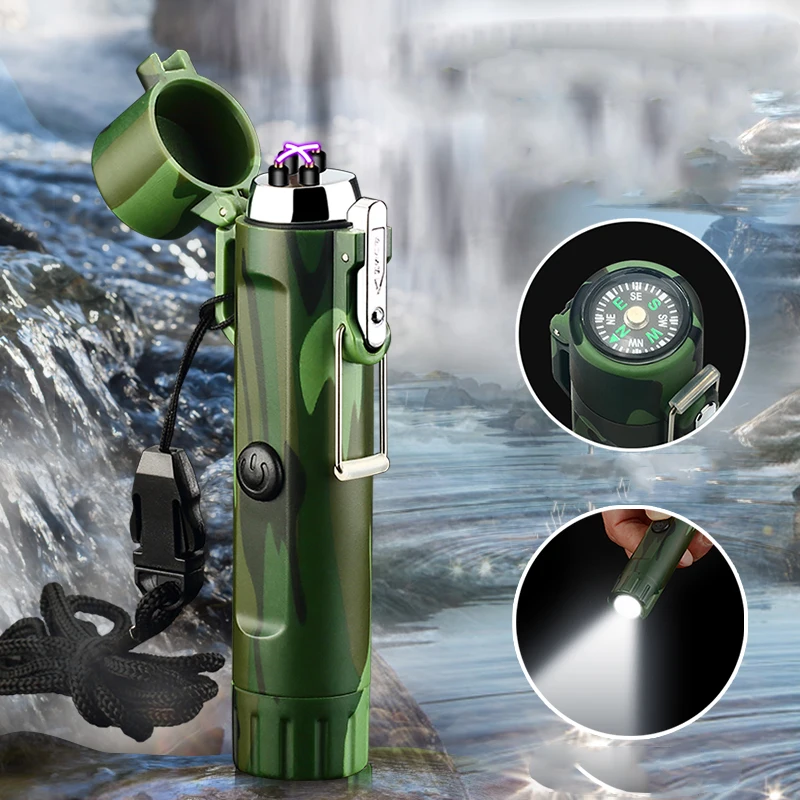 Arc Usb Lighter Camping Outdoor Survival Plasma Lighter With Flashlight Compass Survival Lighters Waterproof And Windproof
Arc Usb Lighter Camping Outdoor Survival Plasma Lighter With Flashlight Compass Survival Lighters Waterproof And Windproof
