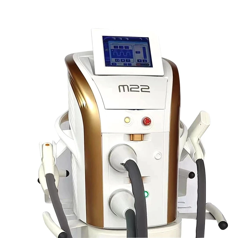 

Аппарат для удаления волос M22 OPT 2 в 1, лазерный аппарат IPL для подтяжки кожи, омоложения, удаления прыщей, пигмента, веснушек, оборудование для салона