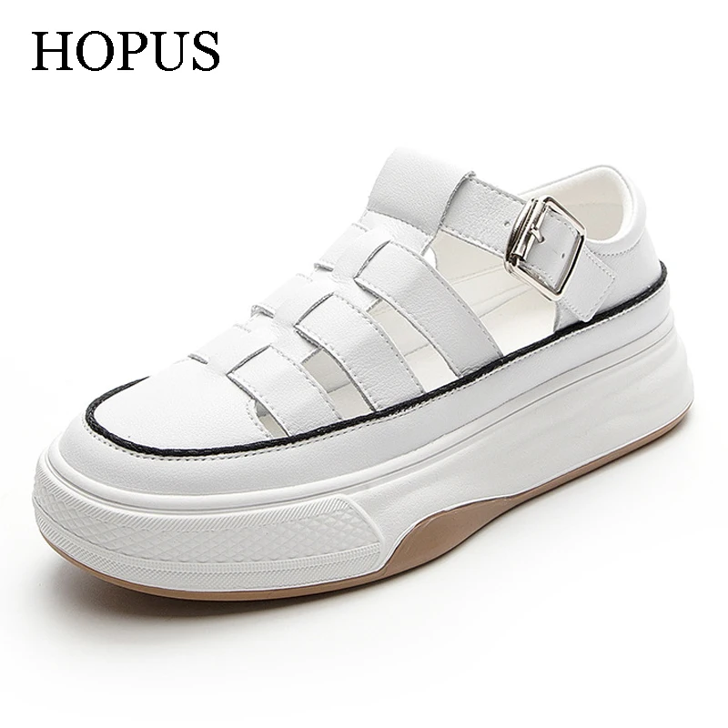 HOPUS Sandals Women 2022 New Summer Leather Hollow White Shoes Casual Non-slip Women's Shoes Breathable Platform Sandals Trendy
HOPUS Sandals Women 2022 New Summer Leather Hollow White Shoes Casual Non-slip Women's Shoes Breathable Platform Sandals Trendy