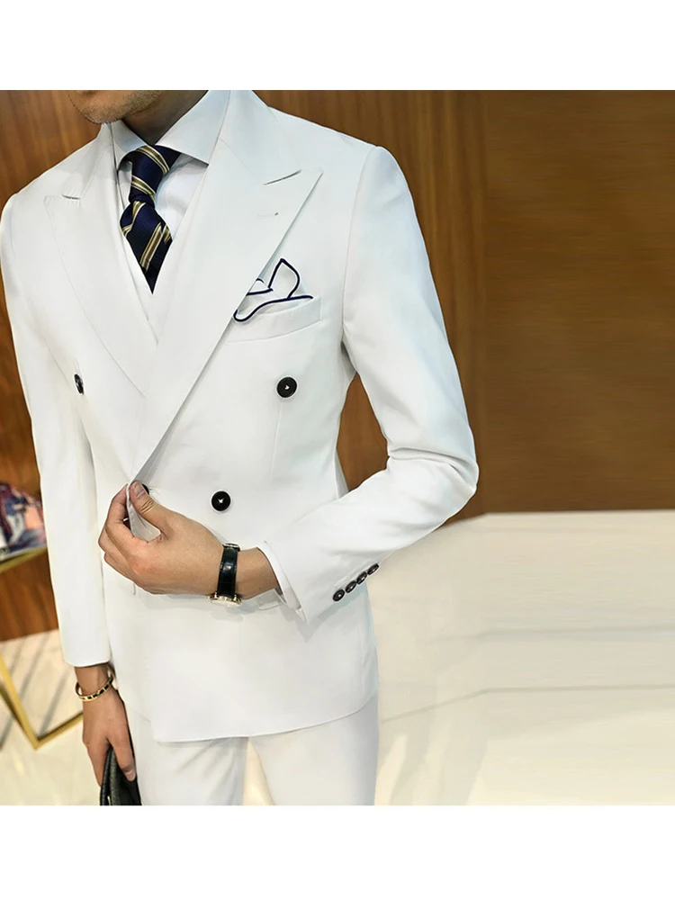 Wedding Men Suits Slim Fit Tuxedos Groom Wear Terno 3 PiecesBridegroom Blazer Costume Homme (Jacket+Pants+Vest)
Wedding Men Suits Slim Fit Tuxedos Groom Wear Terno 3 PiecesBridegroom Blazer Costume Homme (Jacket+Pants+Vest)
