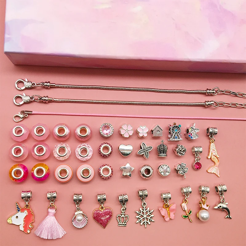 Pink Theme DIY Charm Bracelet Necklaces Jewelry Making Kit with Gift Box for Girls Women Valentines Birthday Christmas Gift
Pink Theme DIY Charm Bracelet Necklaces Jewelry Making Kit with Gift Box for Girls Women Valentines Birthday Christmas Gift