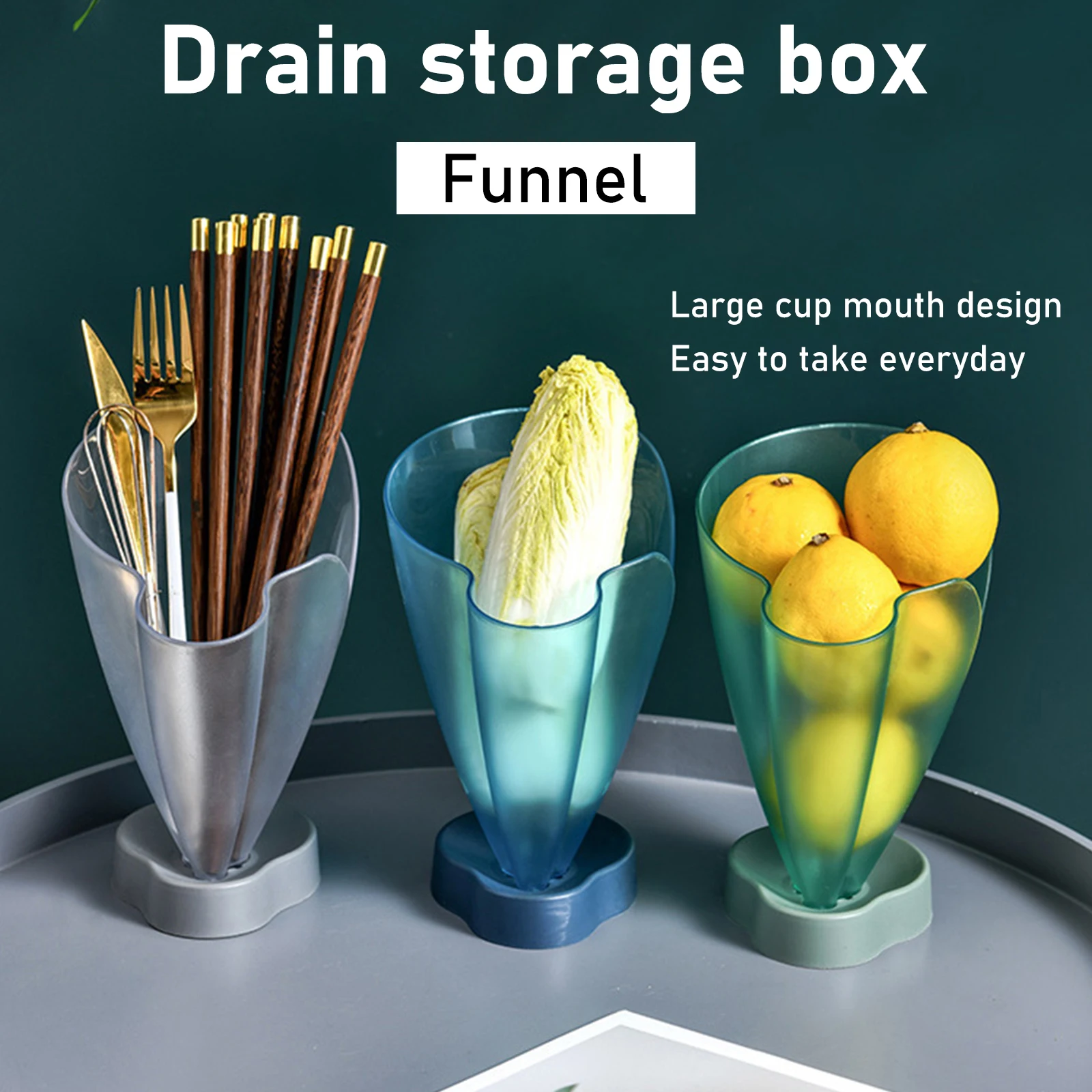 Клетка для еды в форме воронки, Настольная полка, держатель для ручек, корзины для хранения фруктов, стеллаж для слива, кухонные Органайзеры 
Клетка для еды в форме воронки, Настольная полка, держатель для ручек, корзины для хранения фруктов, стеллаж для слива, кухонные Органайзеры