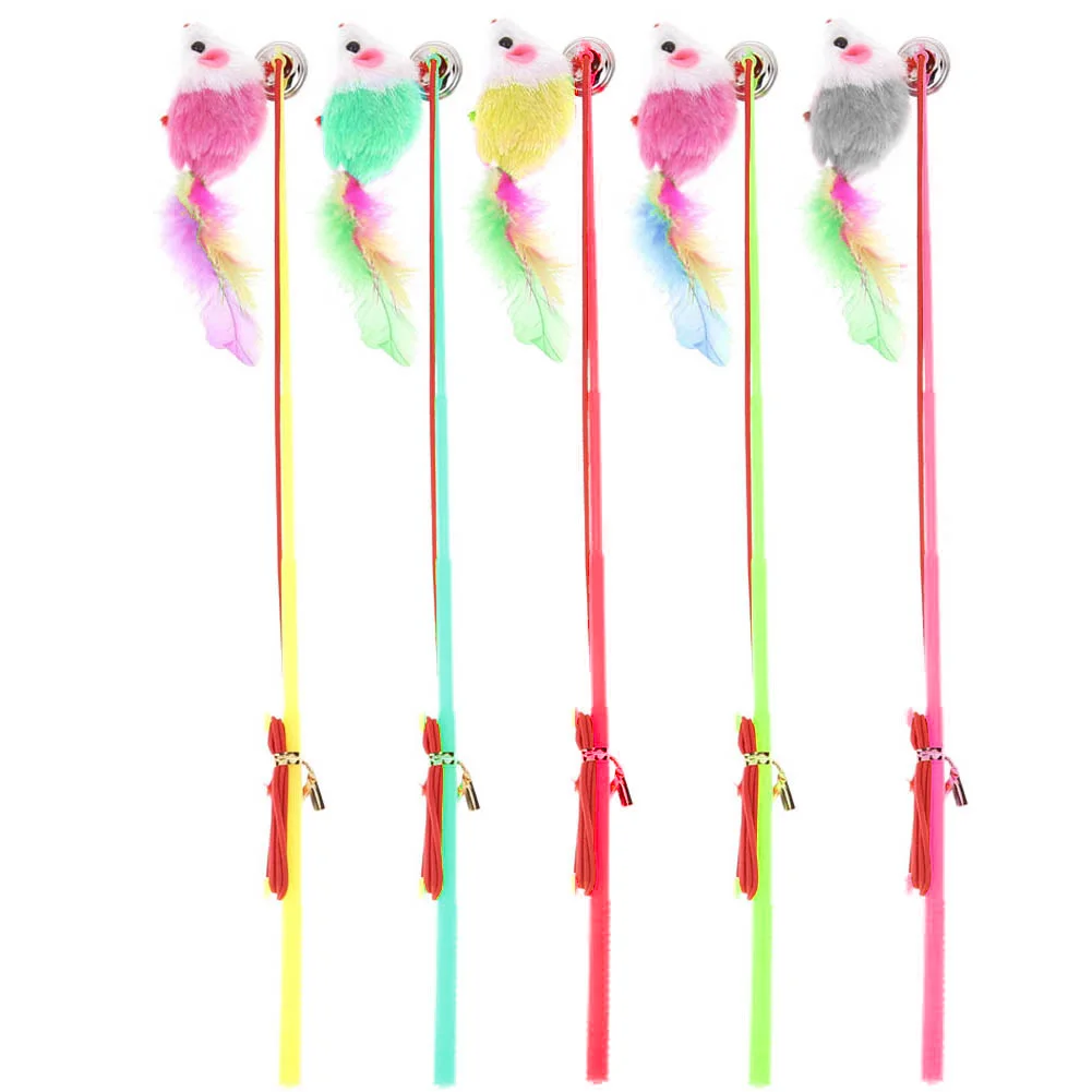 5pcs Plastic Wire Kitten Cat Mouse Toy Colorful Feather Rod Elastic Rope Play Pet Dangler Wand Interactive Playing Toys
5pcs Plastic Wire Kitten Cat Mouse Toy Colorful Feather Rod Elastic Rope Play Pet Dangler Wand Interactive Playing Toys