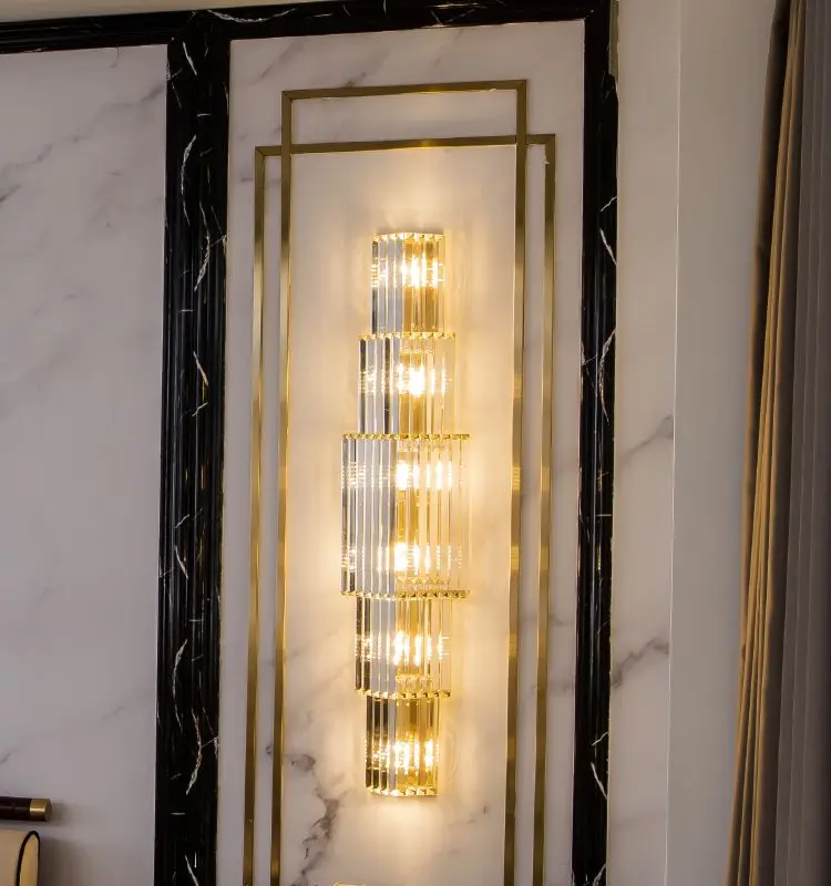 Gold Large Crystal Wall Lamp Modern Minimalist Banquet Hall Lobby Corridor Villa Living Room Background Wall Luxury Indoor Light
Gold Large Crystal Wall Lamp Modern Minimalist Banquet Hall Lobby Corridor Villa Living Room Background Wall Luxury Indoor Light