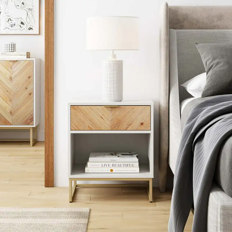 Kensi White Nightstand Metal Base with Open Cubby for Storage and Drawer Filing cabinet drawer Cabinet Filing cabinet
Kensi White Nightstand Metal Base with Open Cubby for Storage and Drawer Filing cabinet drawer Cabinet Filing cabinet