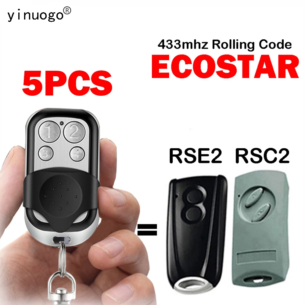 5PCS ECOSTAR RSE2 RSC2 Garage Door Remote Control 433.92MHz Rolling Code For EcoStar Liftronic Portronic D2500 S4000 D5000
5PCS ECOSTAR RSE2 RSC2 Garage Door Remote Control 433.92MHz Rolling Code For EcoStar Liftronic Portronic D2500 S4000 D5000