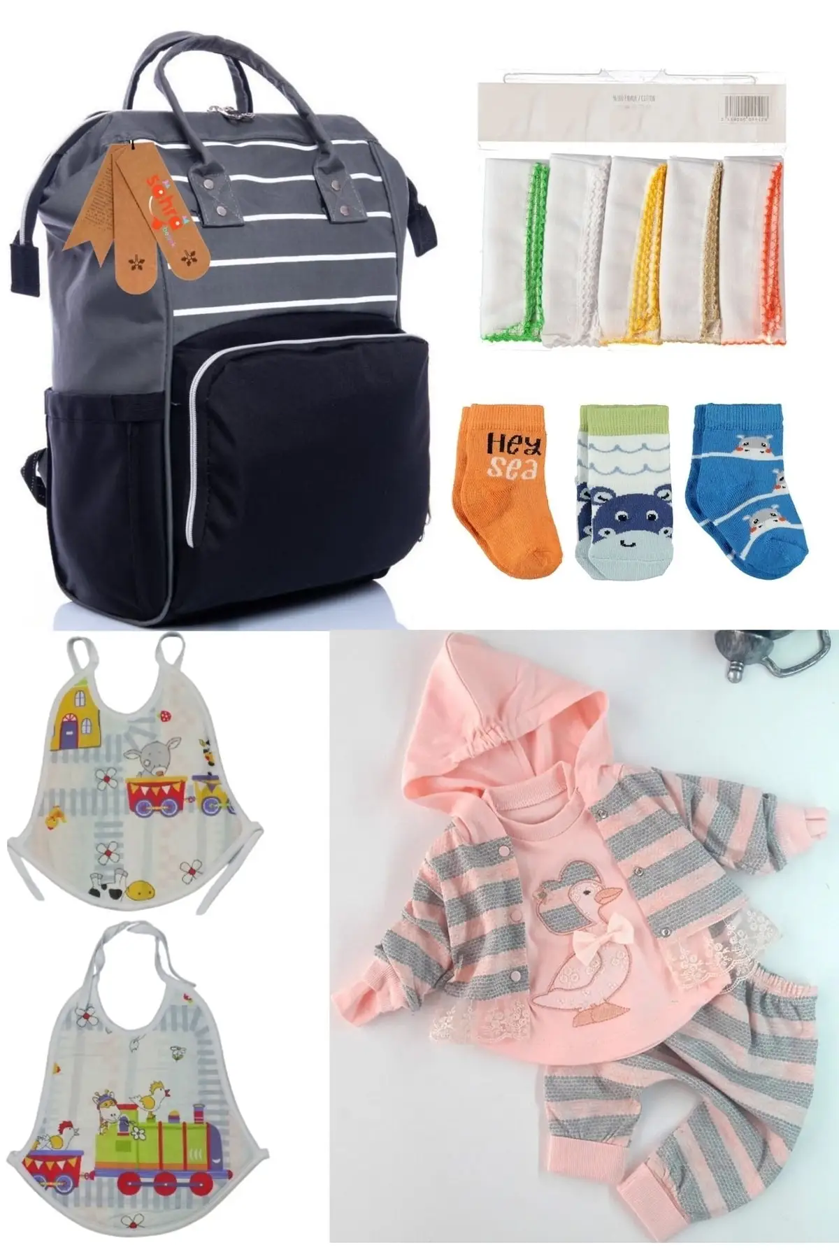 Набор для родов из 6 предметов (рюкзак для ухода за ребенком, выход в больницу, 10 ручных салфеток, комплект из 3 носков и 2 предметов), серый
Набор для родов из 6 предметов (рюкзак для ухода за ребенком, выход в больницу, 10 ручных салфеток, комплект из 3 носков и 2 предметов), серый