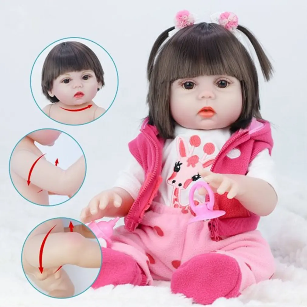 53cm Dolls Realistic Infant Vinyls Full Body Reborn Girl Real Lifelike Doll Brown Hair Cute Toddler Kids Toy Xmas Gifts
53cm Dolls Realistic Infant Vinyls Full Body Reborn Girl Real Lifelike Doll Brown Hair Cute Toddler Kids Toy Xmas Gifts