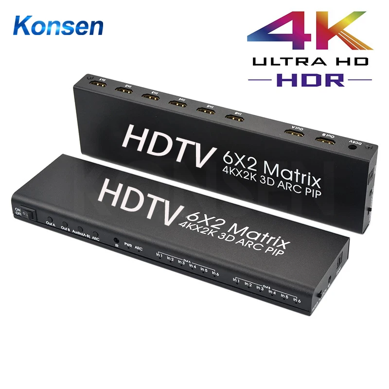 6x2 HDMI матричный коммутатор 4K HDMI переключатель разветвитель 6 в 2 с функцией PIP ARC для PS4 ноутбук Xbox двойной дисплей
6x2 HDMI матричный коммутатор 4K HDMI переключатель разветвитель 6 в 2 с функцией PIP ARC для PS4 ноутбук Xbox двойной дисплей