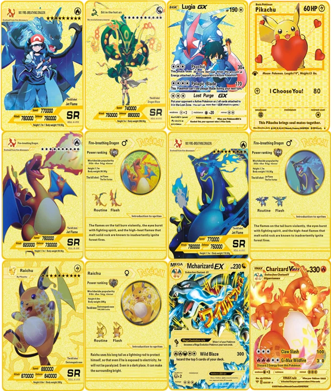 Карточка для игры Pokemon 27 стилей редкая Charizard GX MEGA золотая металлическая карточка Коллекция аниме боевые игрушки карточки подарок для детей н...
Карточка для игры Pokemon 27 стилей редкая Charizard GX MEGA золотая металлическая карточка Коллекция аниме боевые игрушки карточки подарок для детей н...