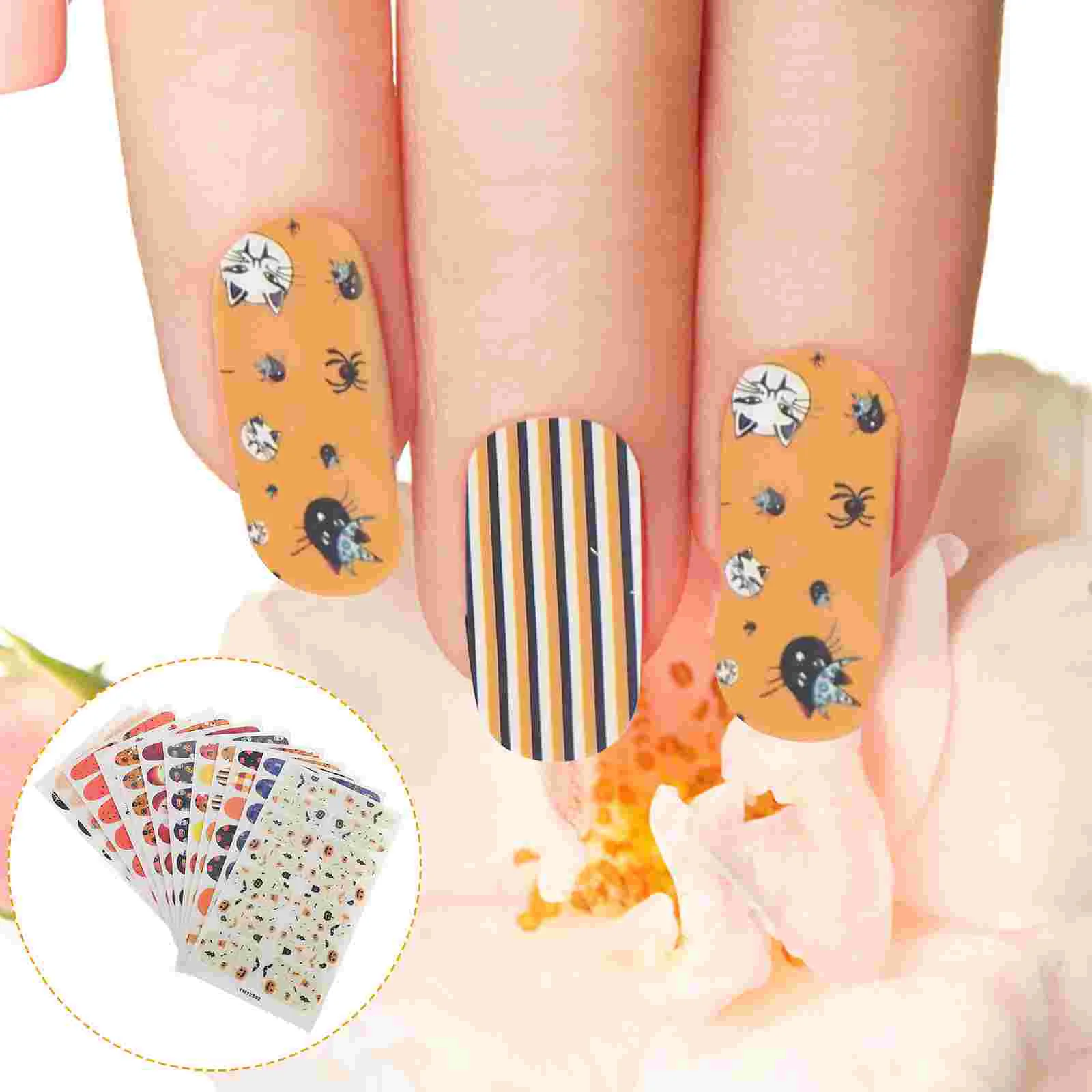 12 Sheets Stickers Self Adhesive DIY You Own Manicure Nail Decals 
12 Sheets Stickers Self Adhesive DIY You Own Manicure Nail Decals