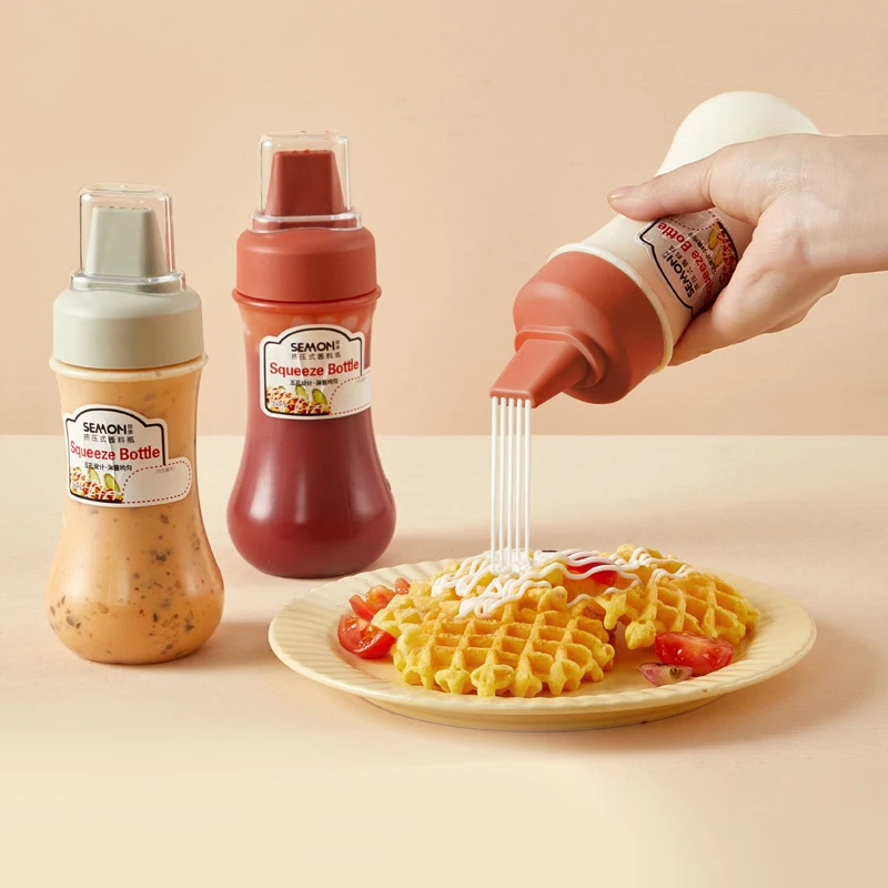 350ml 5 Hole Squeeze Condiment Bottles With Nozzles Plastic Ketchup Mustard Hot Sauces Olive Oil Bottles Kitchen Accessories
350ml 5 Hole Squeeze Condiment Bottles With Nozzles Plastic Ketchup Mustard Hot Sauces Olive Oil Bottles Kitchen Accessories